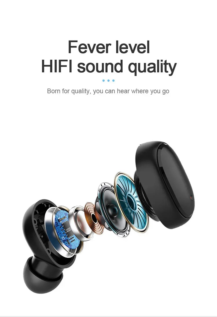 TWS A6S Headset Wireless Earphones Bluetooth Headphones Sport Stereo Bluetooth Earbuds for iPhone 15 Huawei Xiaomi Redmi Phones