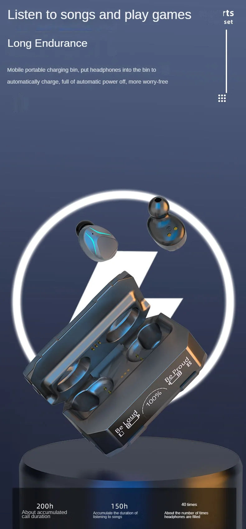 Gaming Bluetooth Earbuds | Long-Lasting TWS Wireless Earphones with Immersive In-Ear