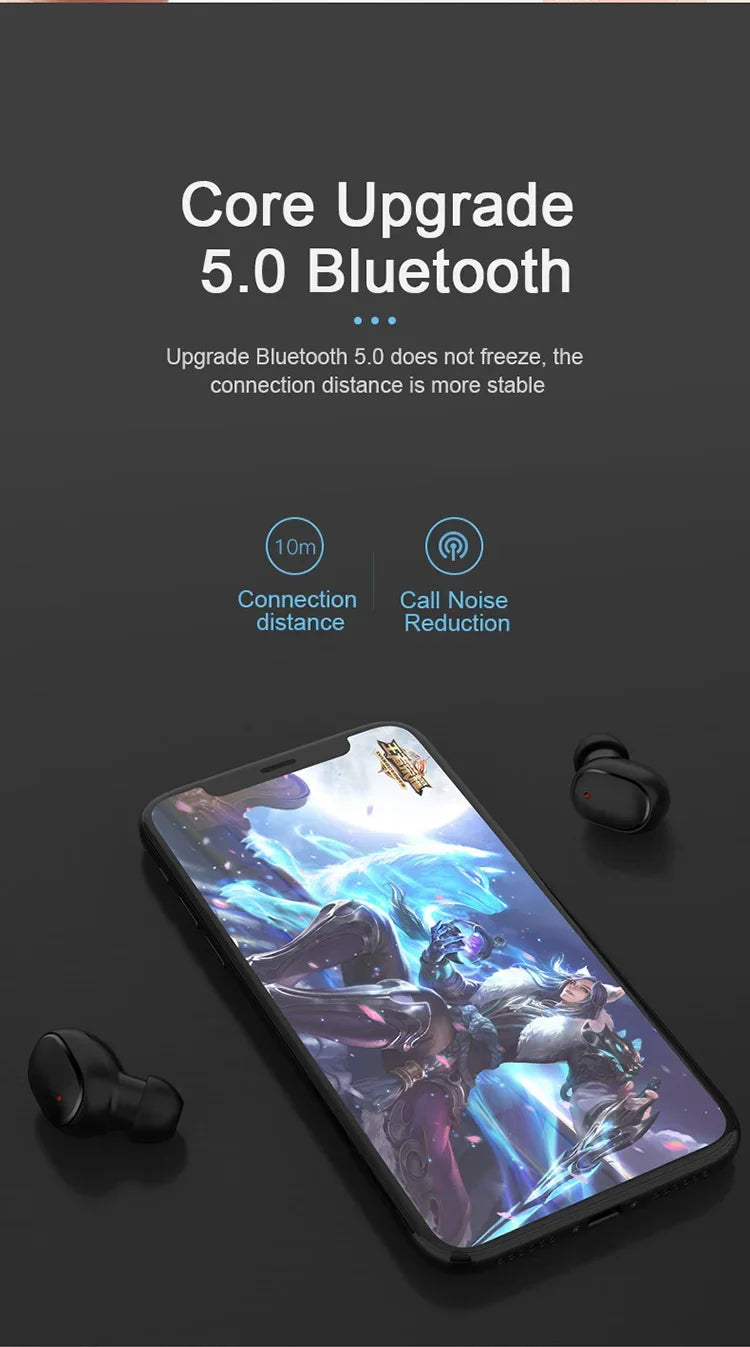 TWS A6S Headset Wireless Earphones Bluetooth Headphones Sport Stereo Bluetooth Earbuds for iPhone 15 Huawei Xiaomi Redmi Phones