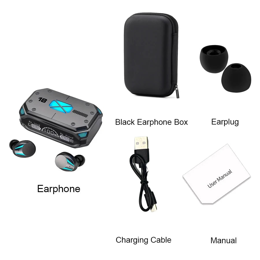 M41 Bluetooth Earphone Wireless Headphone Smart Touch Digital Display Stereo Earbuds With Colour Light Magnetic Suction Headset