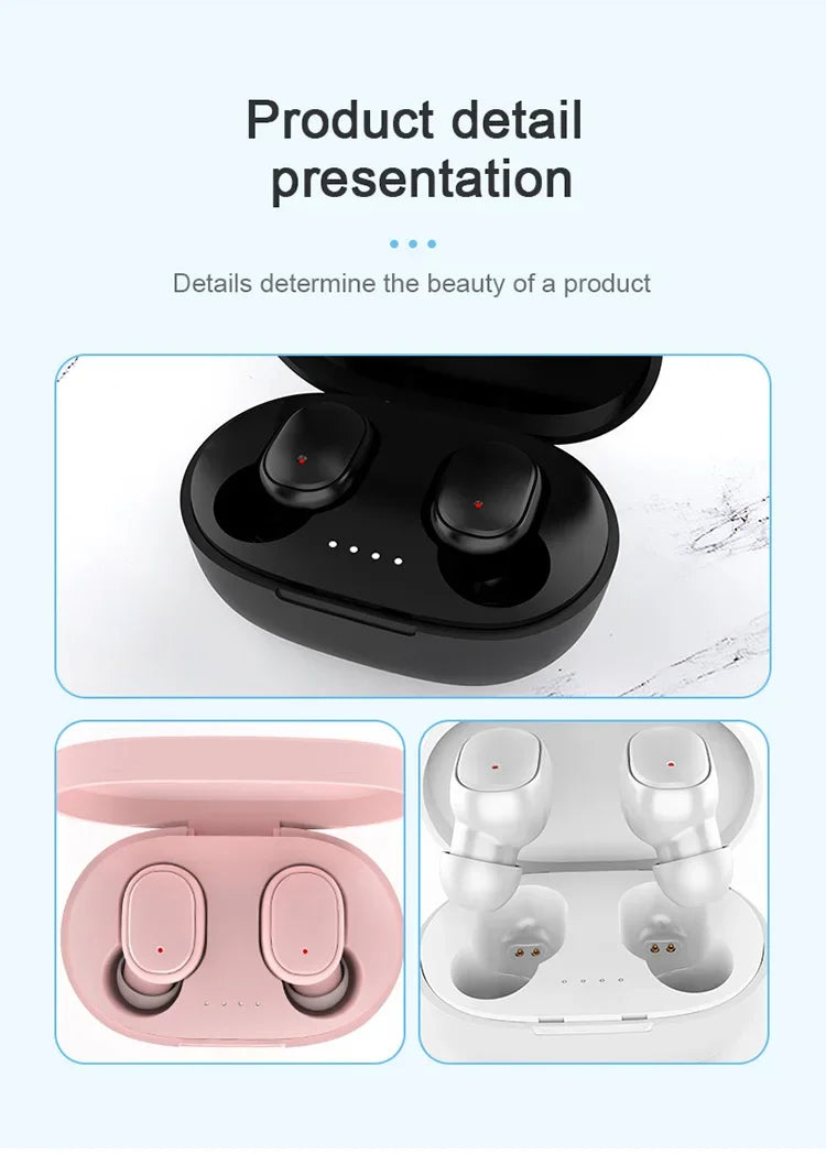 TWS A6S Headset Wireless Earphones Bluetooth Headphones Sport Stereo Bluetooth Earbuds for iPhone 15 Huawei Xiaomi Redmi Phones